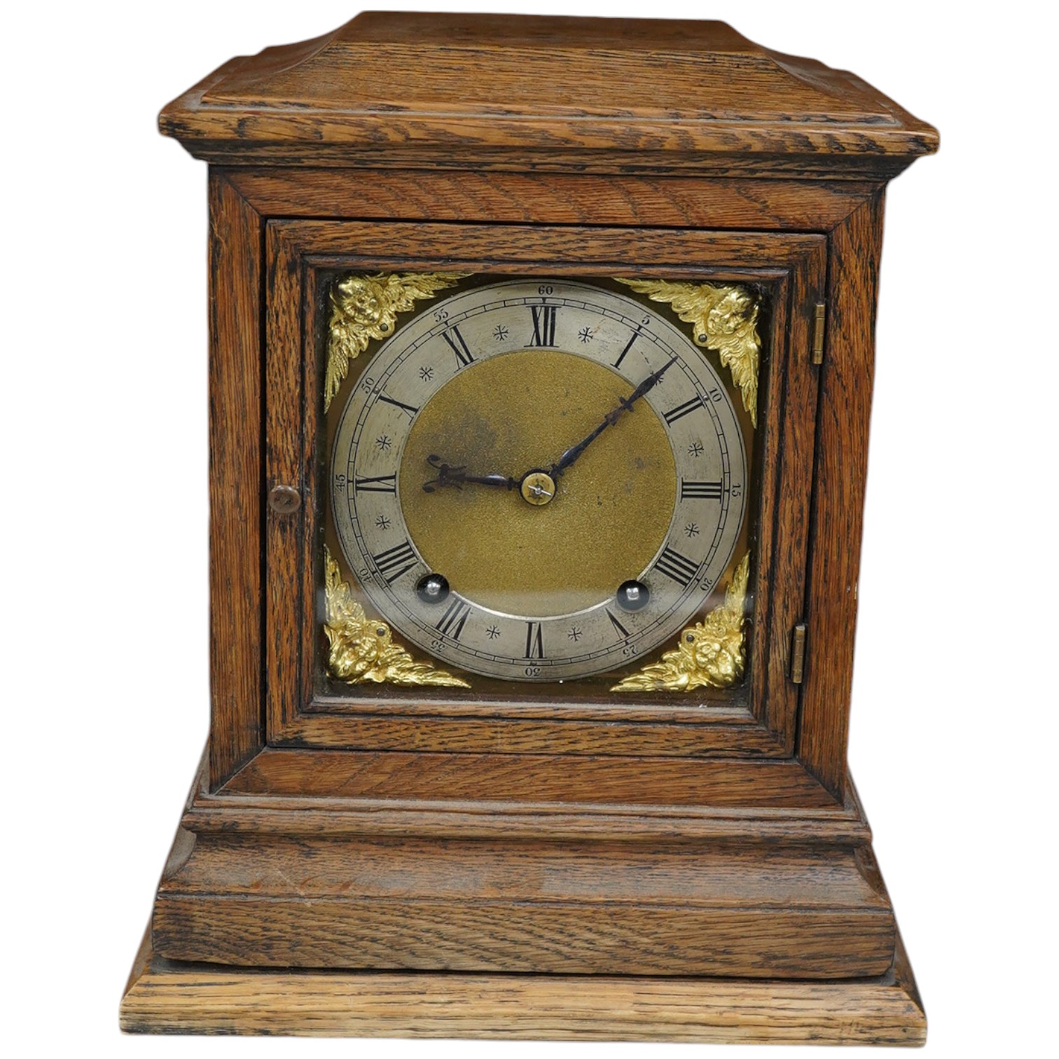 A late 19th century W&H oak cased mantel clock, chiming and striking on two coiled gongs, 27cm high. Condition - fair to good, missing the handle to the top